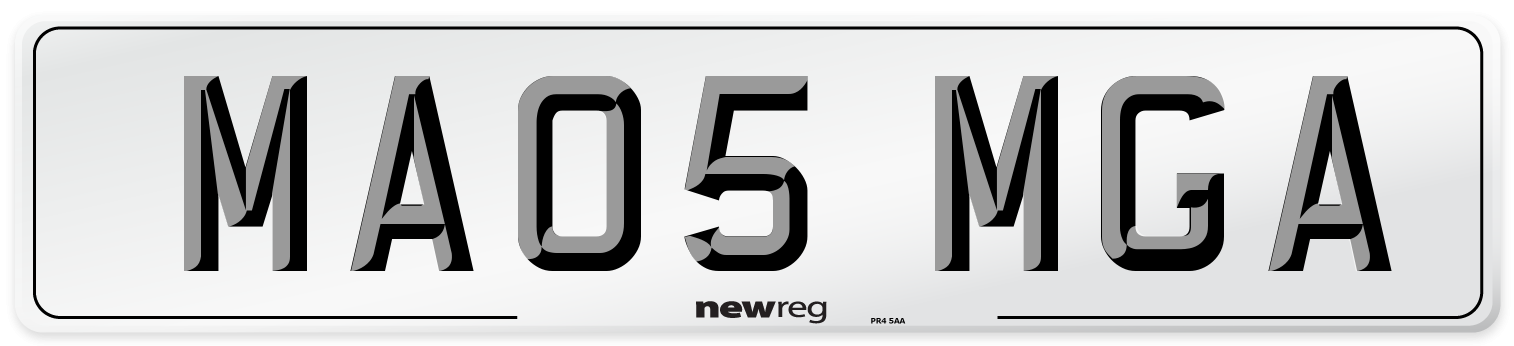 MA05 MGA Number Plate from New Reg
